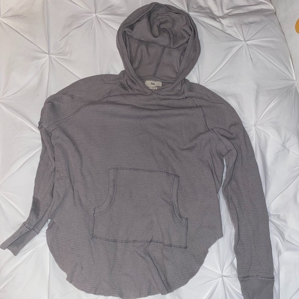 Aritzia TNA Beige Waffle Hoodie